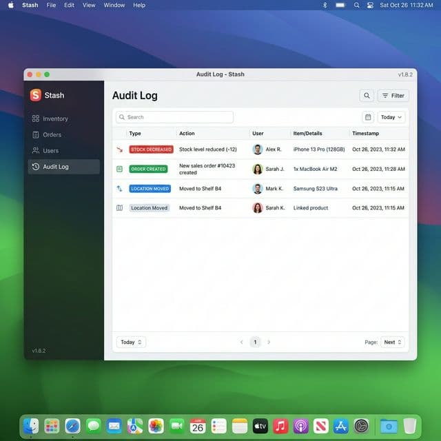 Audit Log - Track every change in your inventory